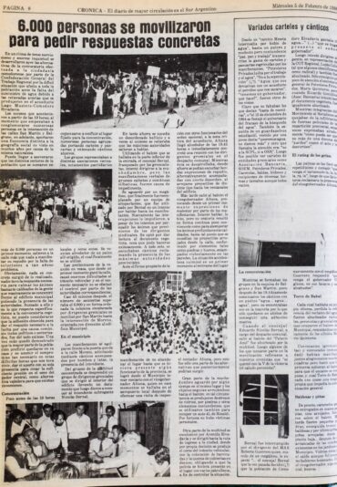 Diario Crónica, miércoles 5 de febrero de 1986.