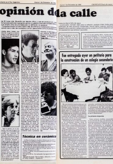 Diario Crónica, jueves 1° de diciembre de 1988.
